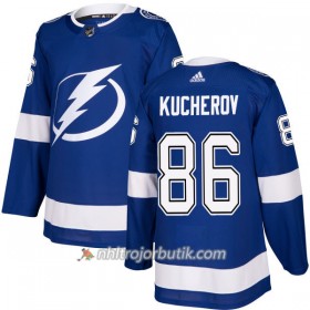 Män Ishockey Tampa Bay Lightning Tröja Nikita Kucherov 86 Adidas 2017-2018 Blå Authentic